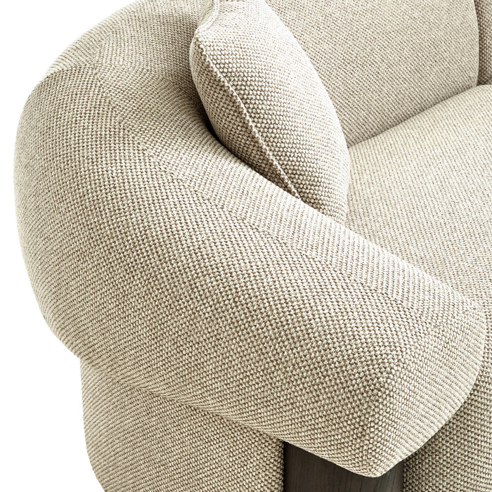 Novalinne Dark Brown 3 Seater Sofa - Soft Beige