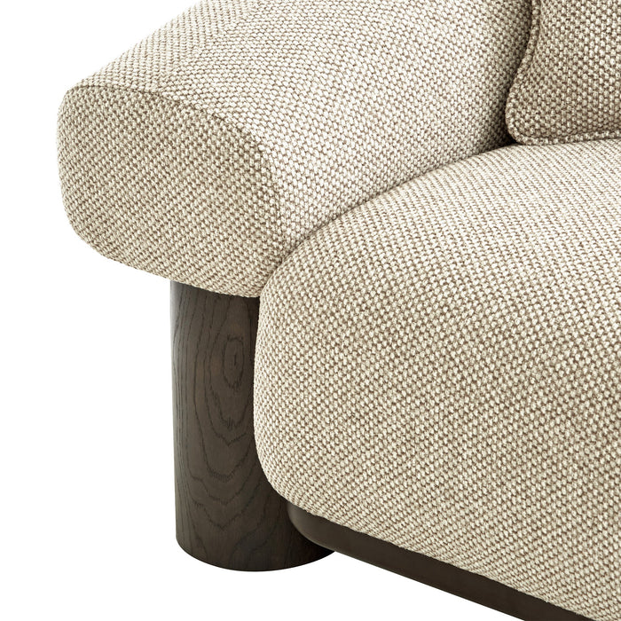 Novalinne Dark Brown 3 Seater Sofa - Soft Beige