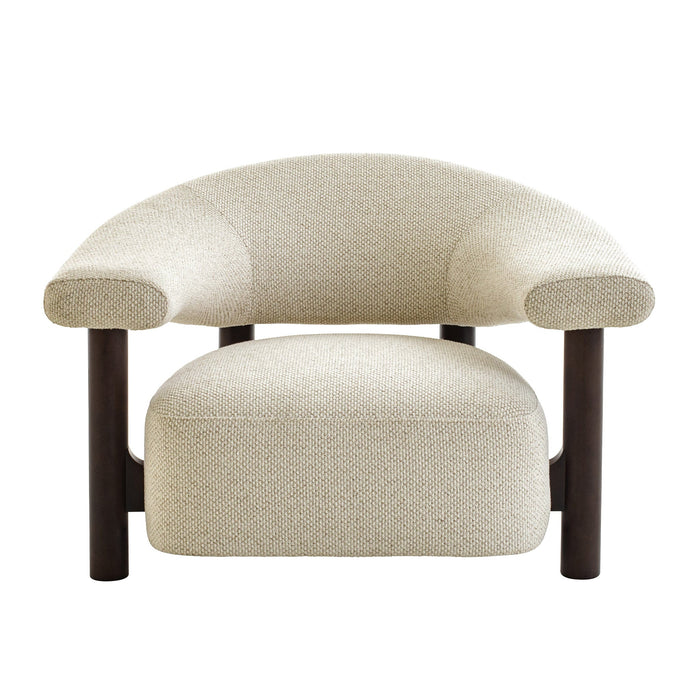 Estoria Dark Brown Armchair - Soft Beige