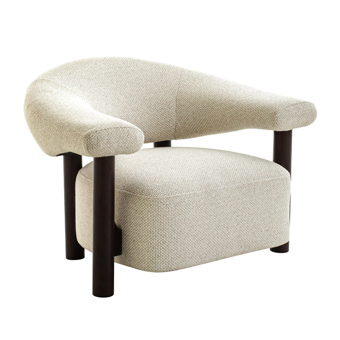 Estoria Dark Brown Armchair - Soft Beige