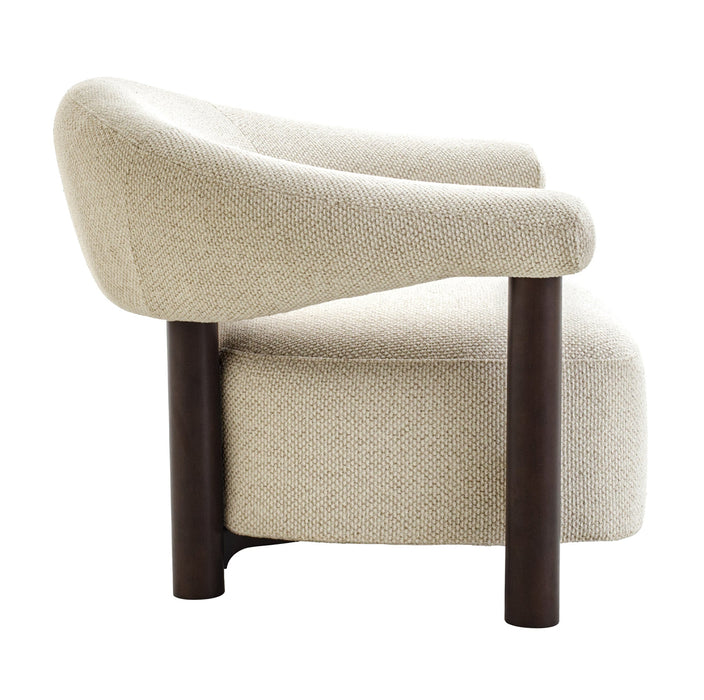 Estoria Dark Brown Armchair - Soft Beige