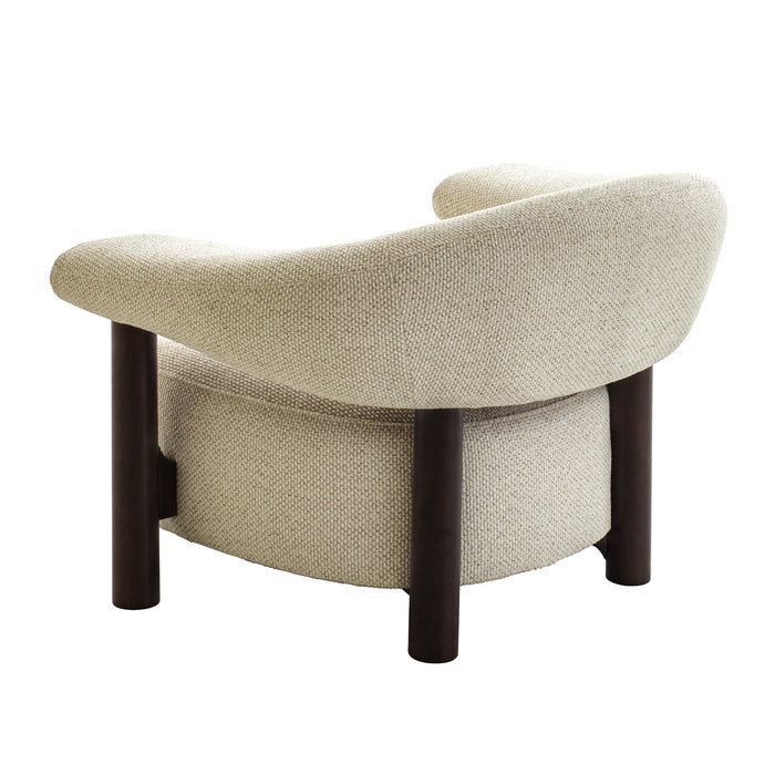 Estoria Dark Brown Armchair - Soft Beige