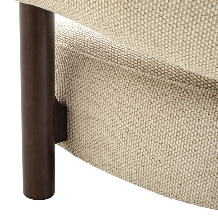 Estoria Dark Brown Armchair - Soft Beige
