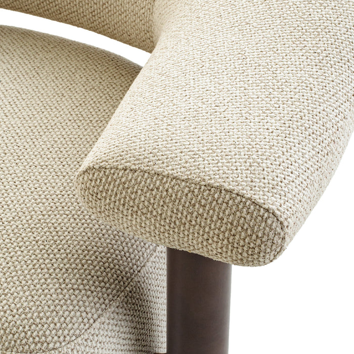 Estoria Dark Brown Armchair - Soft Beige