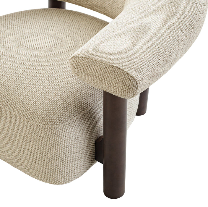 Estoria Dark Brown Armchair - Soft Beige