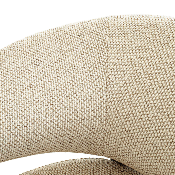 Estoria Dark Brown Armchair - Soft Beige