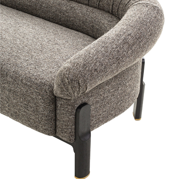 Mirevane Black 3 Seater Sofa - Shadow Grey