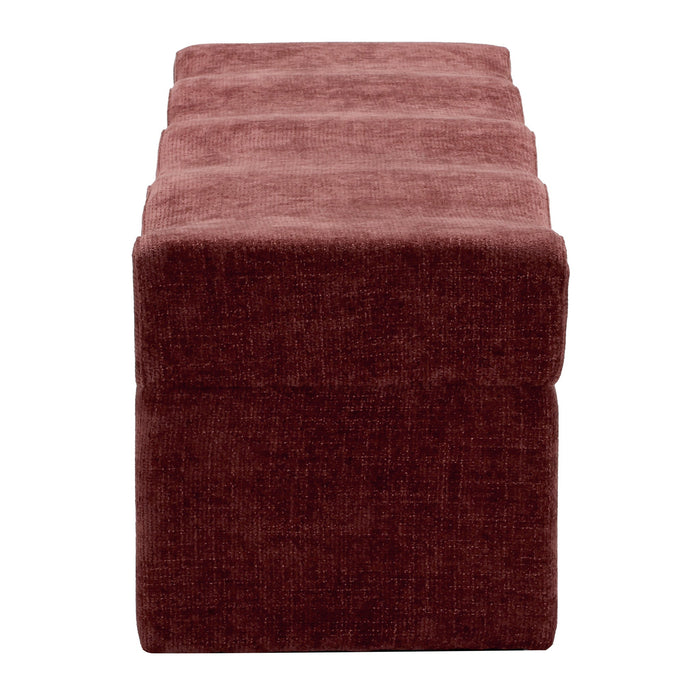 Rivaro 1.8m Ottoman Bench - Lila Burgundy