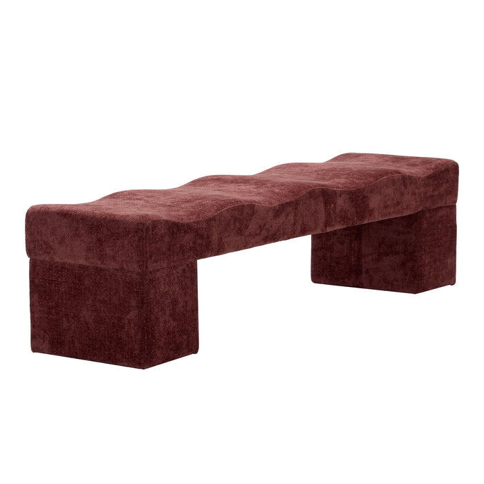 Rivaro 1.8m Ottoman Bench - Lila Burgundy