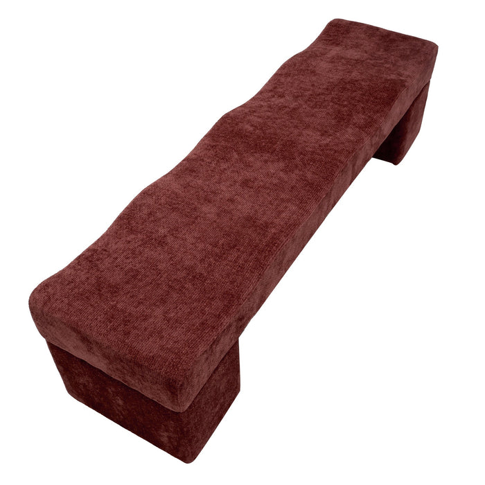 Rivaro 1.8m Ottoman Bench - Lila Burgundy