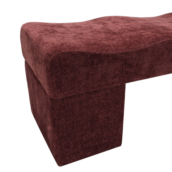 Rivaro 1.8m Ottoman Bench - Lila Burgundy