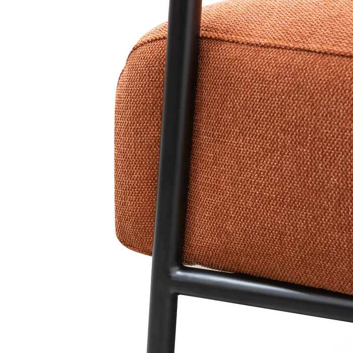 CLC6103-IG Fabric Armchair - Burnt Orange - Black Legs