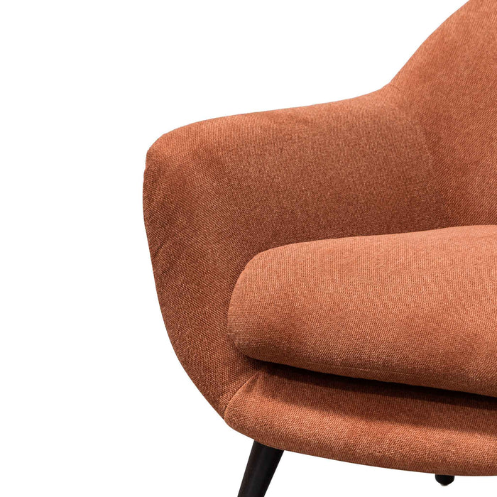 CLC6411-IG Fabric Armchair - Burnt Orange with Black Legs