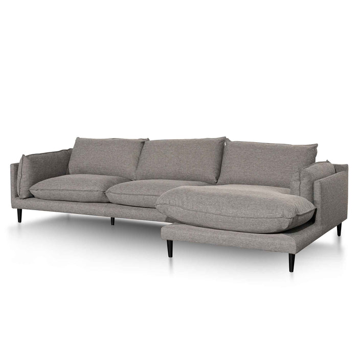 CLC6431-KSO 4 Seater Right Chaise Fabric Sofa - Graphite Grey