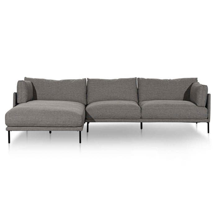 CLC6435-KSO 4 Seater Left Chaise Fabric Sofa - Graphite Grey