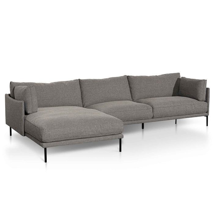 CLC6435-KSO 4 Seater Left Chaise Fabric Sofa - Graphite Grey