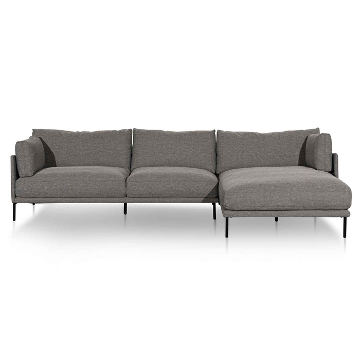 CLC6436-KSO 4 Seater Right Chaise Fabric Sofa - Graphite Grey