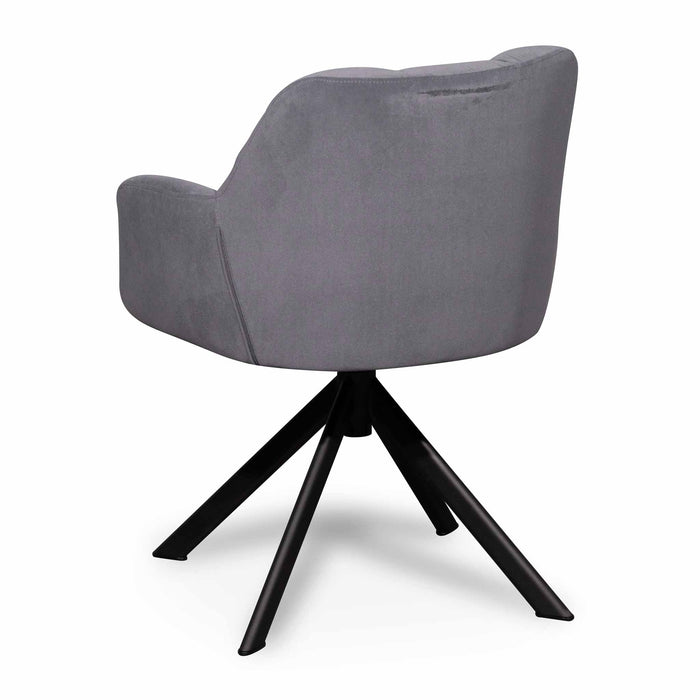 CLC6560-LF Visitor Chair - Dark Grey Velvet with Black Legs