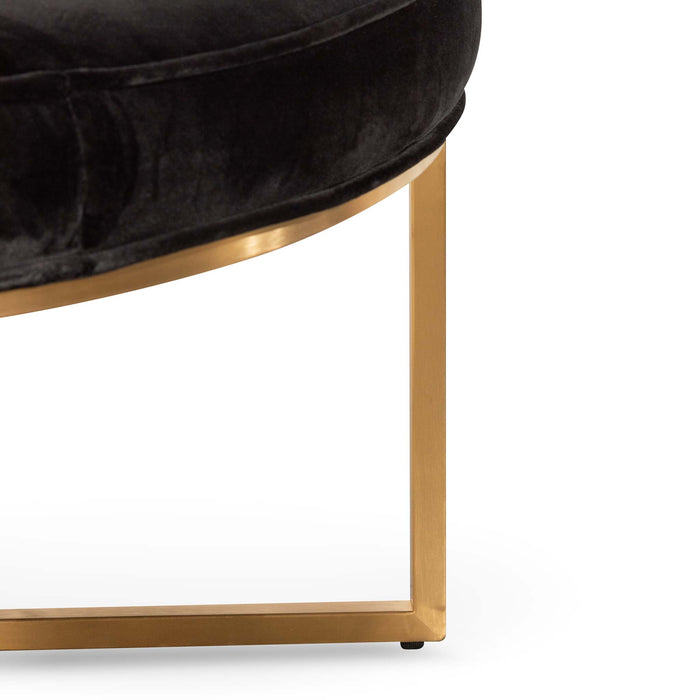 Bianka 100cmx46cm Ottoman - Black Velvet