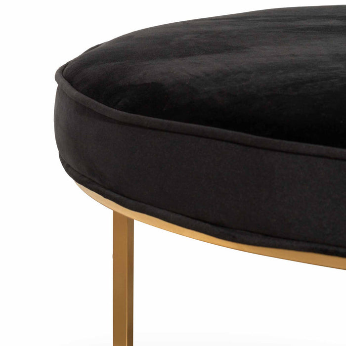 Calibre Furniture Bianka 100cmx46cm Ottoman - Black Velvet