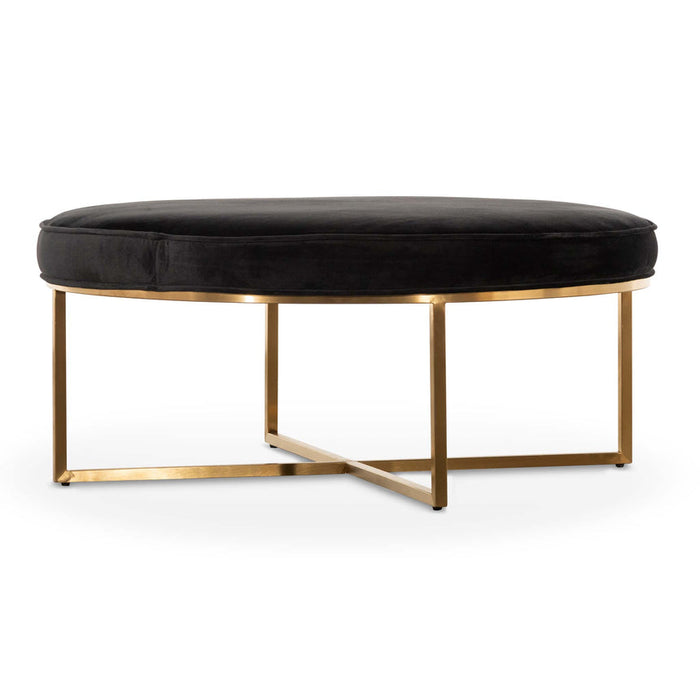 Calibre Furniture Bianka 100cmx46cm Ottoman - Black Velvet