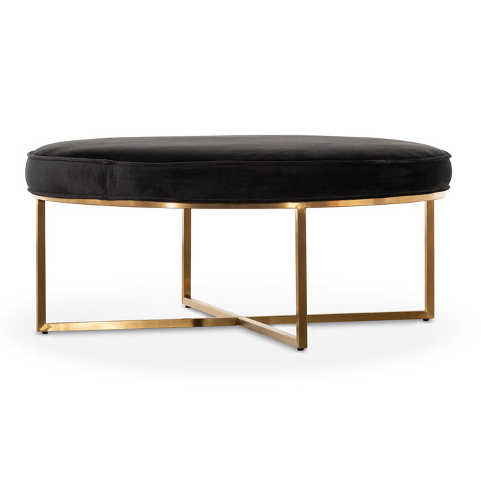 Calibre Furniture Bianka 100cmx46cm Ottoman - Black Velvet