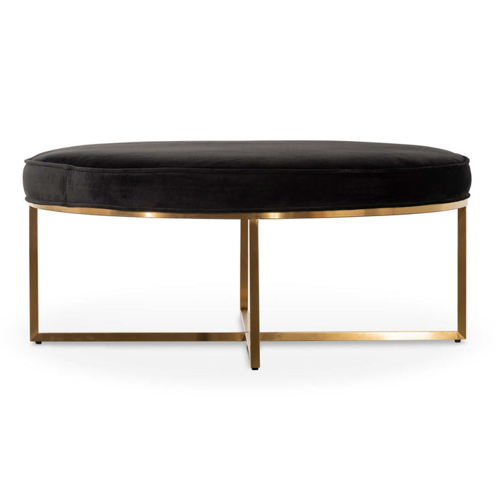 Calibre Furniture Bianka 100cmx46cm Ottoman - Black Velvet