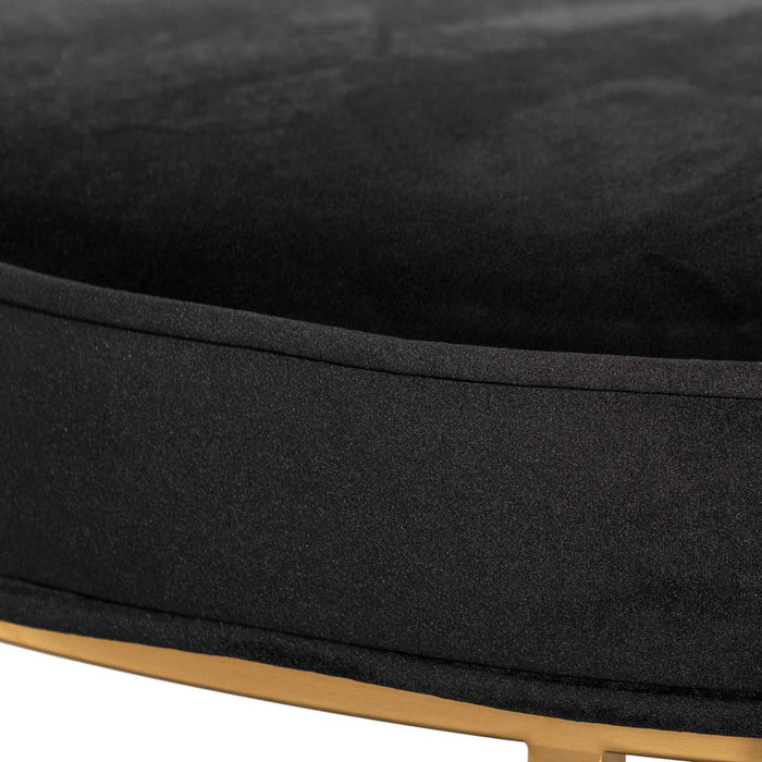 Calibre Furniture Bianka 100cmx46cm Ottoman - Black Velvet