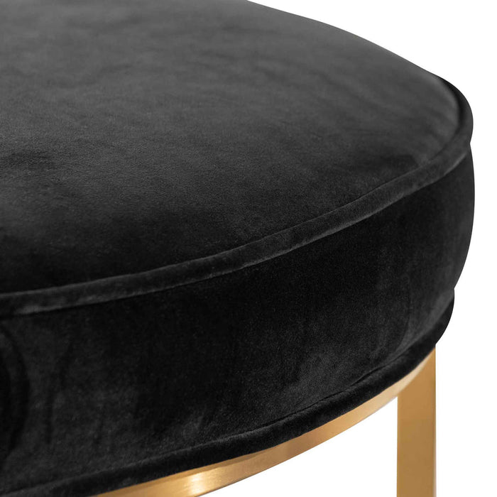 Calibre Furniture Bianka 100cmx46cm Ottoman - Black Velvet