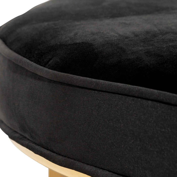 Calibre Furniture Bianka 100cmx46cm Ottoman - Black Velvet