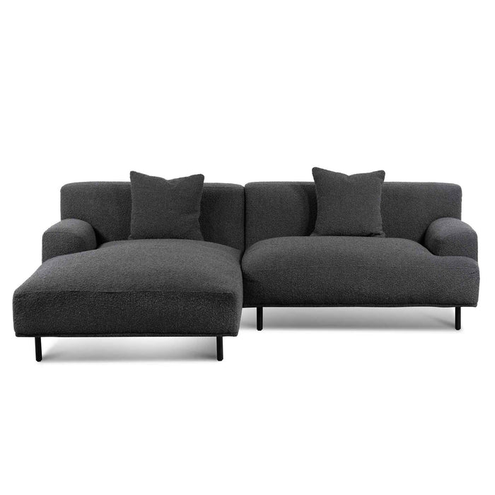 CLC6646-CA Left Chaise Sofa - Charcoal Boucle