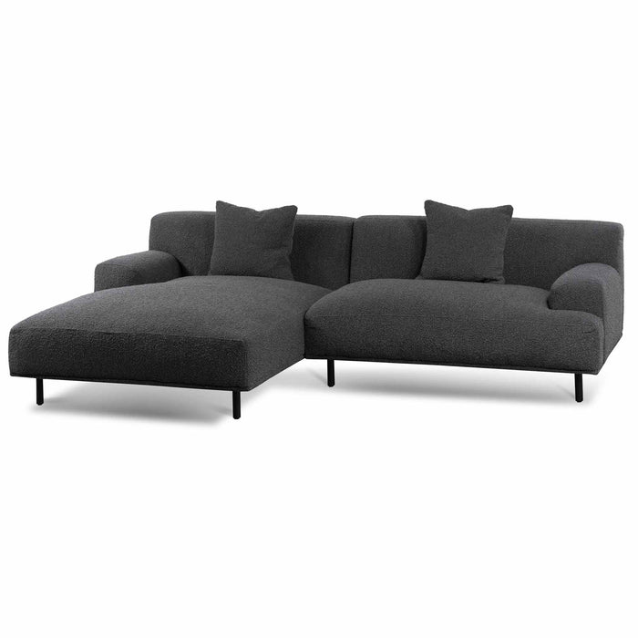 CLC6646-CA Left Chaise Sofa - Charcoal Boucle