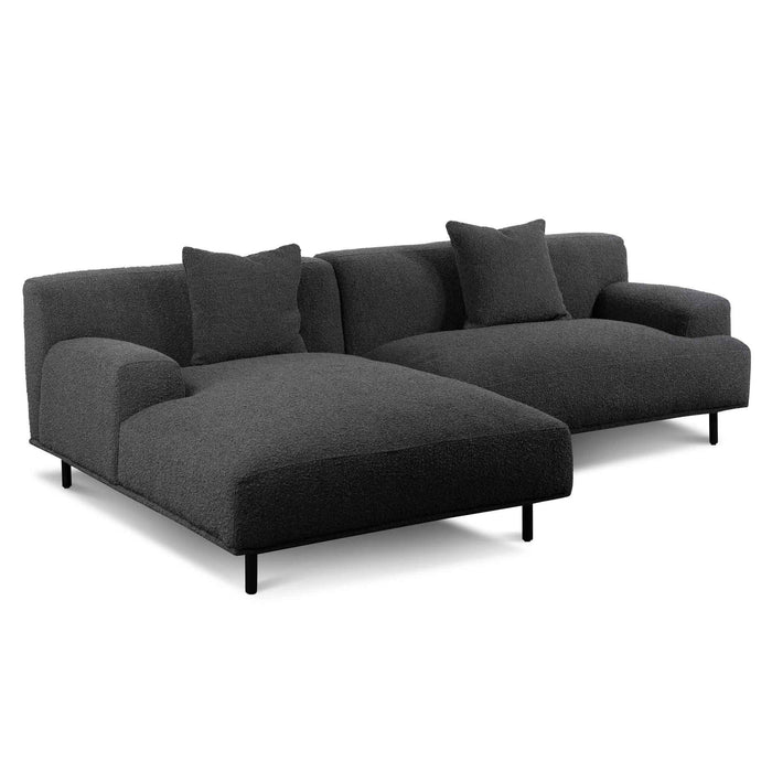 CLC6646-CA Left Chaise Sofa - Charcoal Boucle