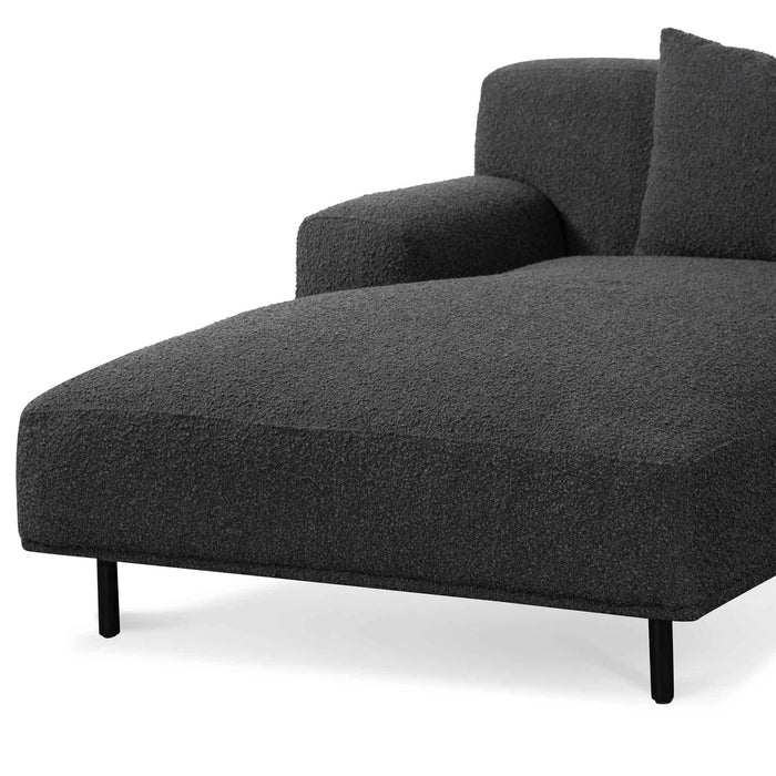 CLC6646-CA Left Chaise Sofa - Charcoal Boucle