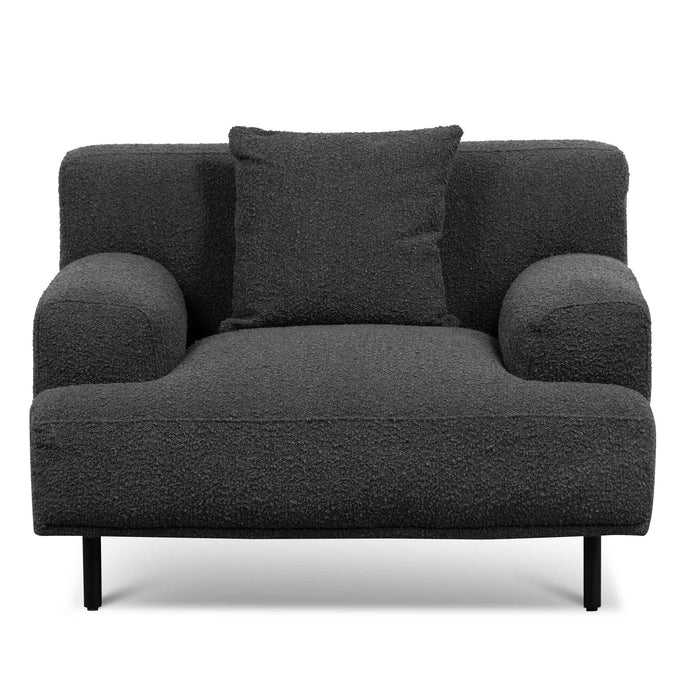 CLC6688-CA Armchair - Charcoal Boucle with Black Legs