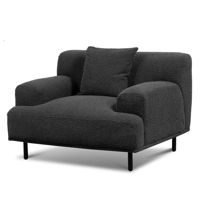 CLC6688-CA Armchair - Charcoal Boucle with Black Legs