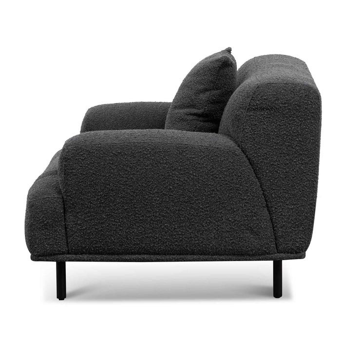 CLC6688-CA Armchair - Charcoal Boucle with Black Legs