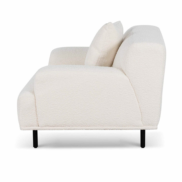 CLC6690-CA Armchair - Ivory White Boucle with Black Legs