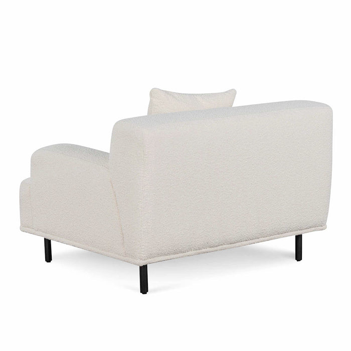 CLC6690-CA Armchair - Ivory White Boucle with Black Legs