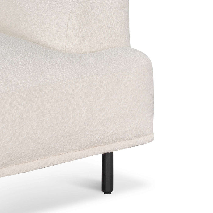 CLC6690-CA Armchair - Ivory White Boucle with Black Legs