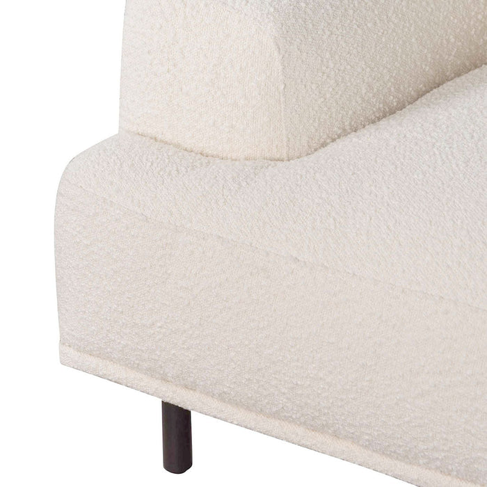 CLC6690-CA Armchair - Ivory White Boucle with Black Legs