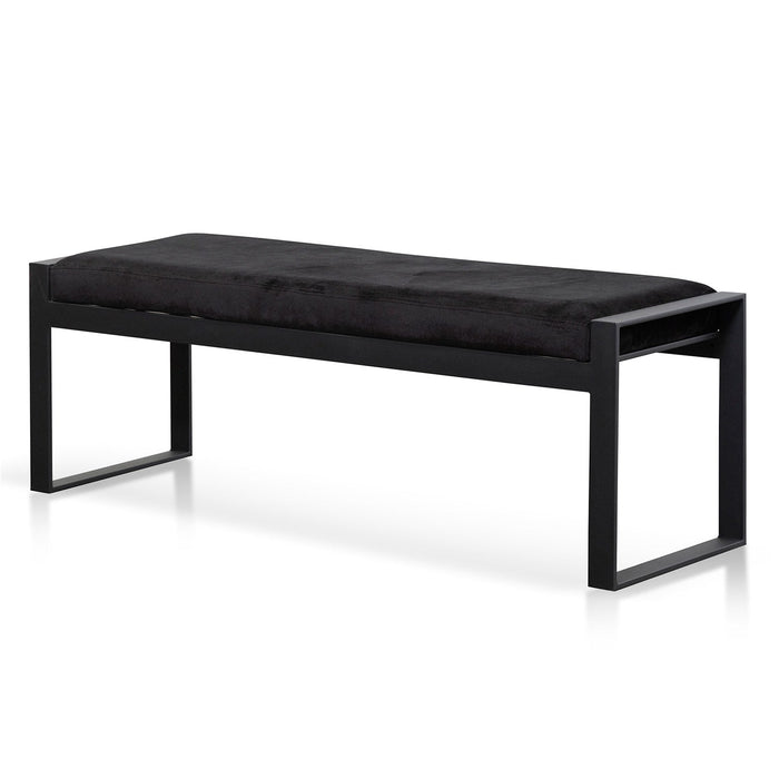 CLC6703-KS Black Velvet Ottoman - Black Base