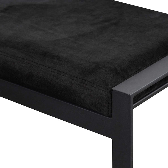 CLC6703-KS Black Velvet Ottoman - Black Base