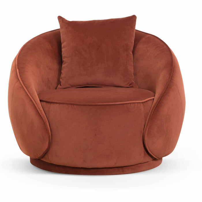 CLC6747-FS Velvet Armchair - Rustic Orange