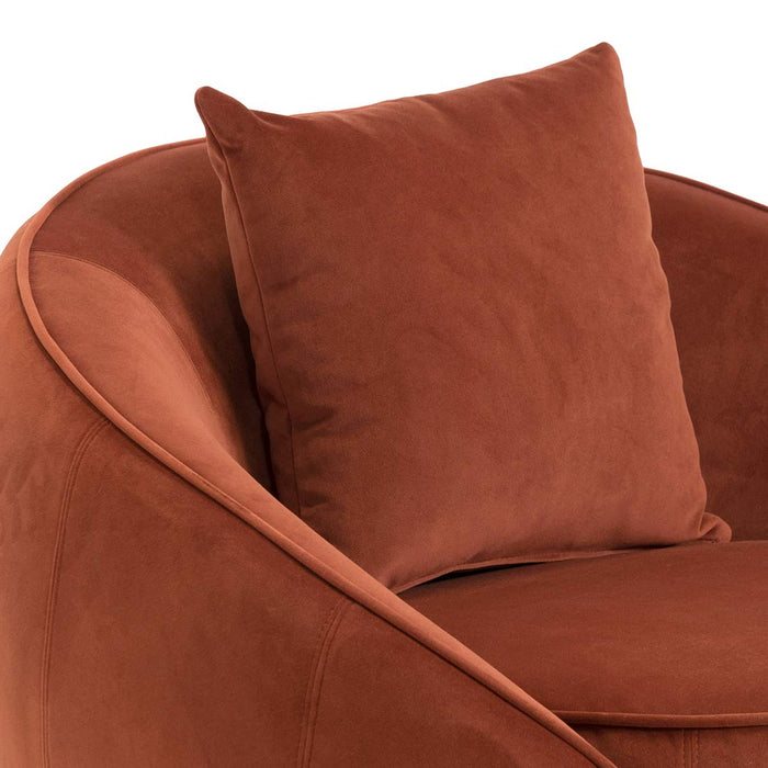 CLC6747-FS Velvet Armchair - Rustic Orange