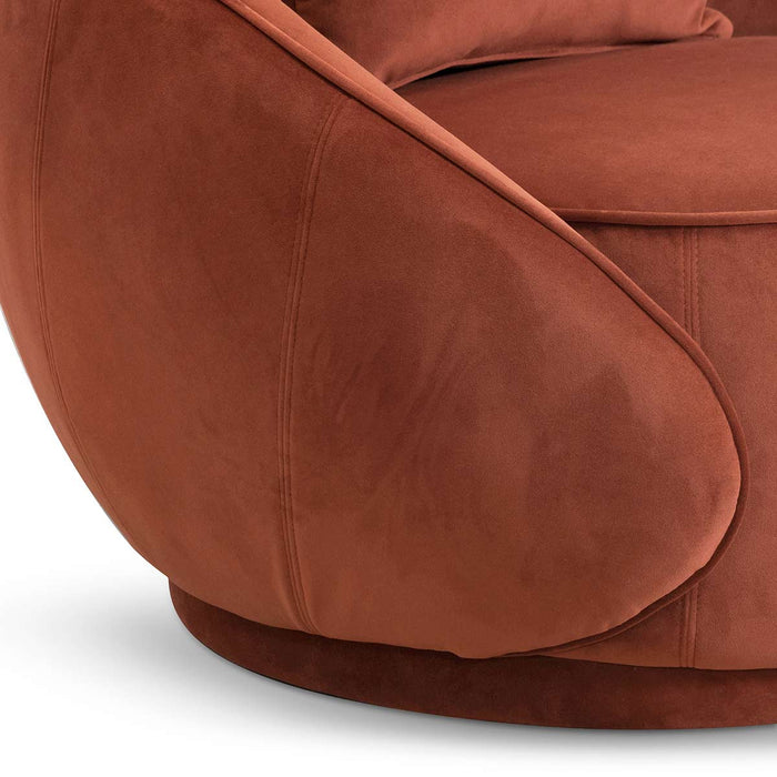 CLC6747-FS Velvet Armchair - Rustic Orange