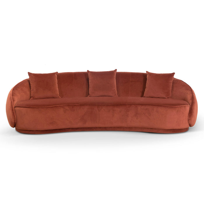 CLC6748-FS Velvet 4 Seater Sofa - Rustic Orange