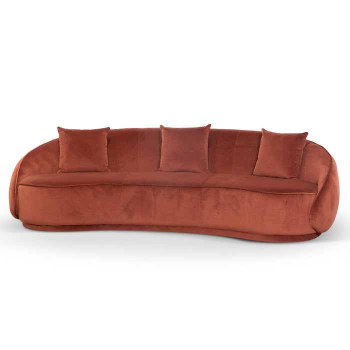 CLC6748-FS Velvet 4 Seater Sofa - Rustic Orange