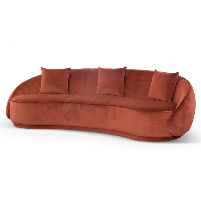 CLC6748-FS Velvet 4 Seater Sofa - Rustic Orange