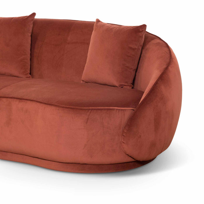 CLC6748-FS Velvet 4 Seater Sofa - Rustic Orange